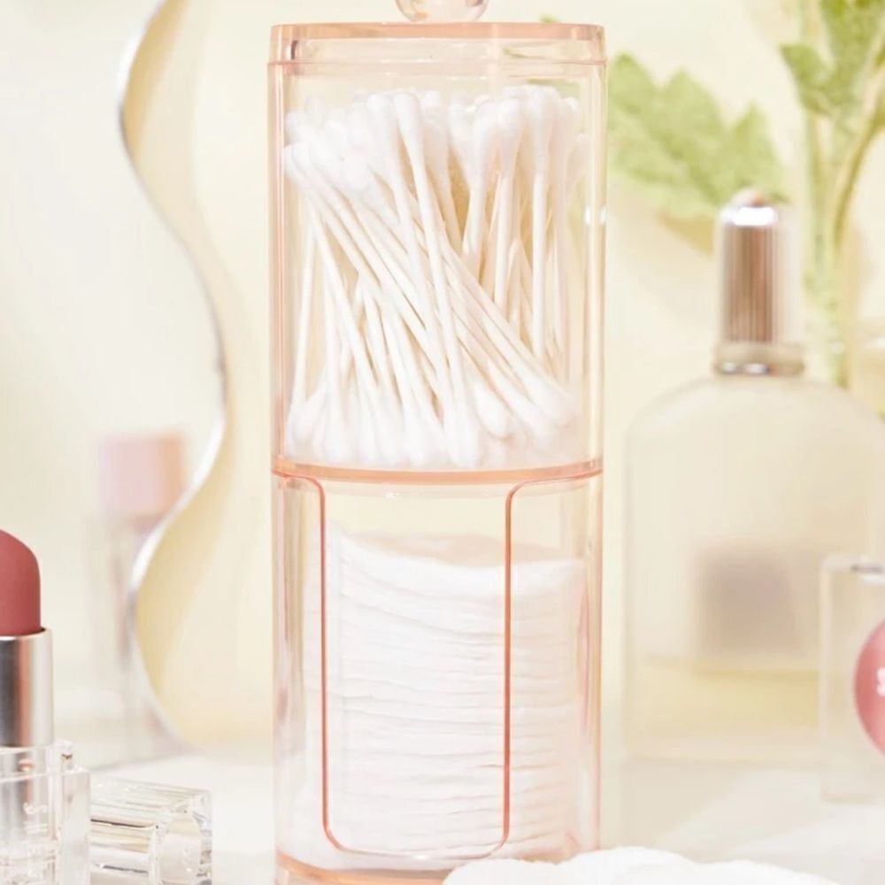 Stackable Clear Pink Acrylic Canister - Picture 2 of 6
